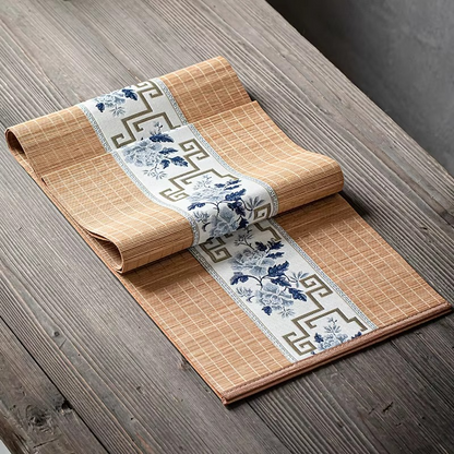 Natural Floral Bamboo Table Runner