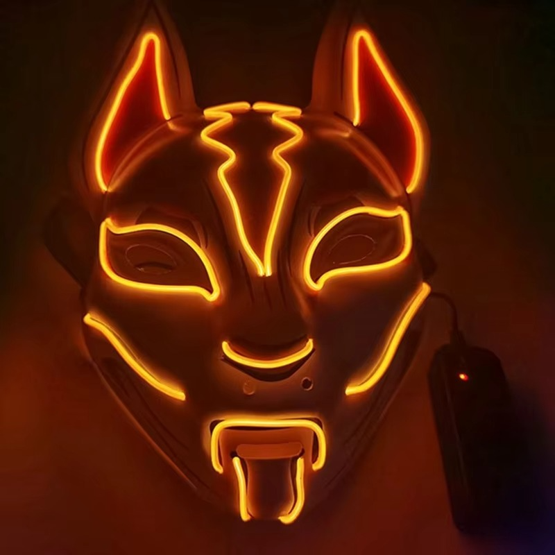 Glowing LED Fox Mask for Halloween Costume Cosplay