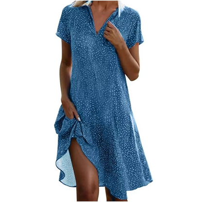 Chic Spot Print Knee Length Dress for Ladies