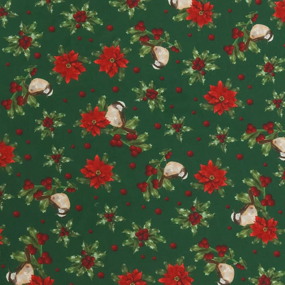 Festive Winter Bird Printed Quilting Fabric