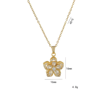 Sparkling Floral Pendant Necklace – Durable Fashion Jewelry