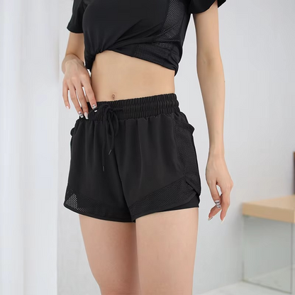 Women's Athletic Fitness Running Shorts with Elastic Waist