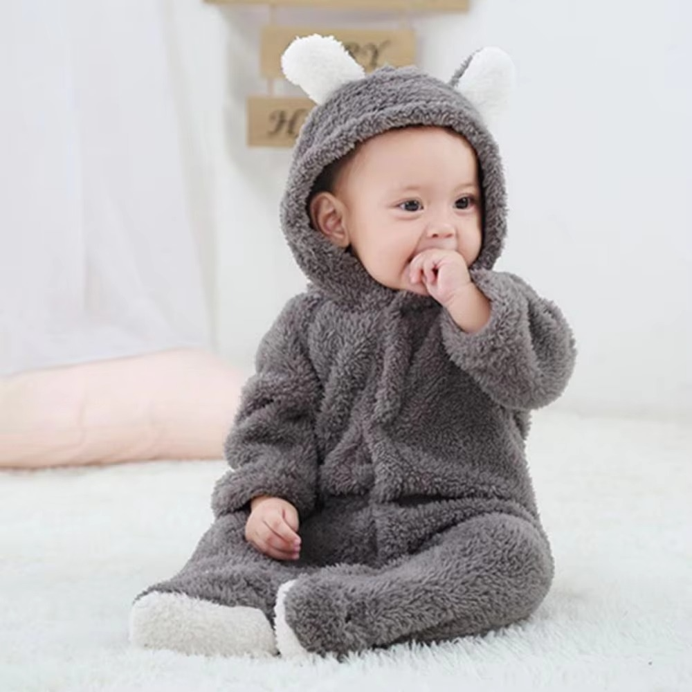 Soft Plush Baby Winter Onesie Animal Design