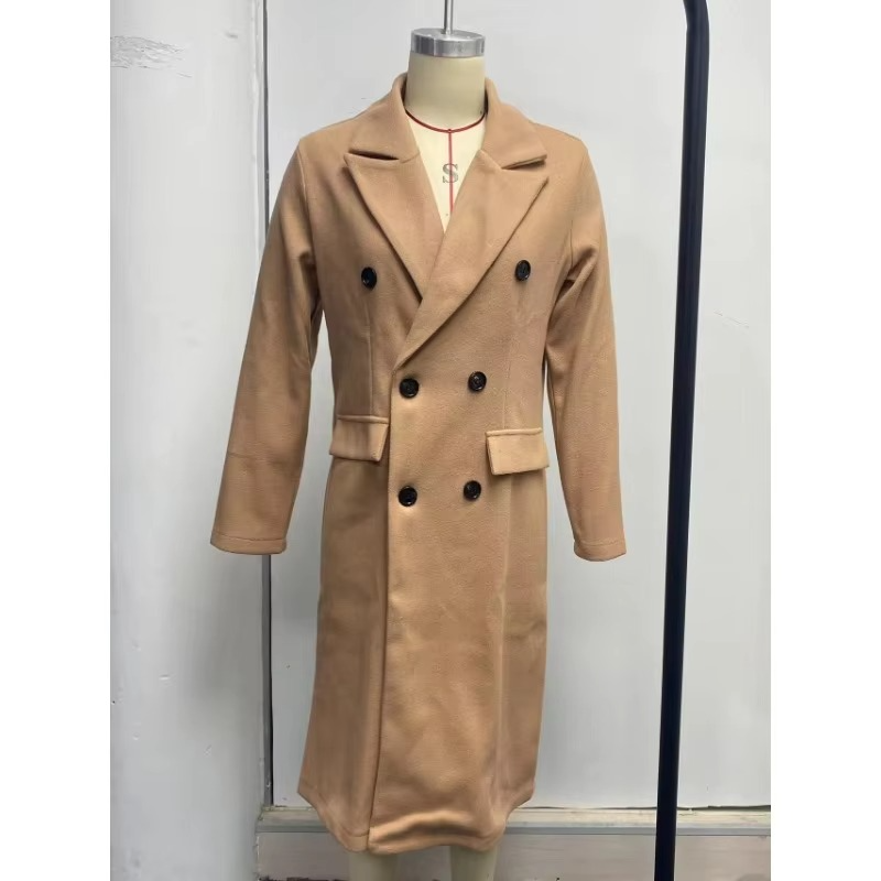 Classic Fit Women's Long Coat with Notch Collar