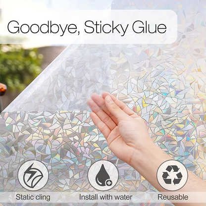 Colorful Glass Window Sticker with Rainbow Designs