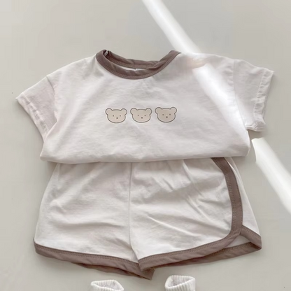 Soft Baby Summer Clothing Set, Breathable Top and Shorts