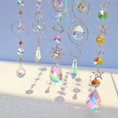 Celestial Star Moon Glass Wind Chime Pendant Decoration