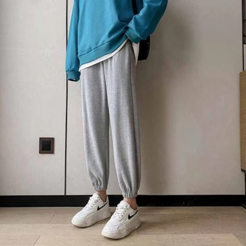 Warm High Waisted Joggers with Elastic Drawstring
