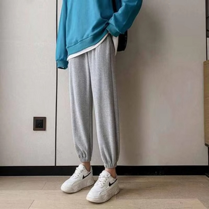 Warm High Waisted Joggers with Elastic Drawstring