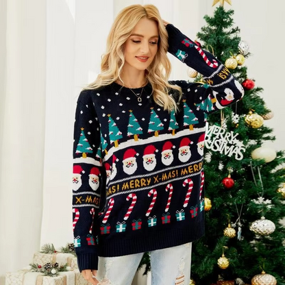 Warm Snowman Pattern Women's Sweater - Hehif