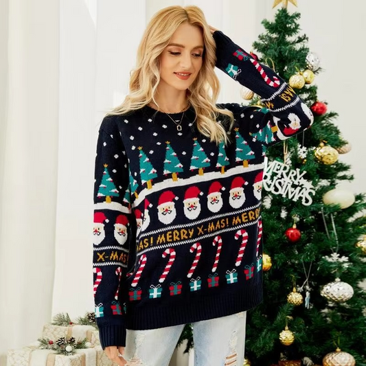 Warm Snowman Pattern Women's Sweater - Hehif