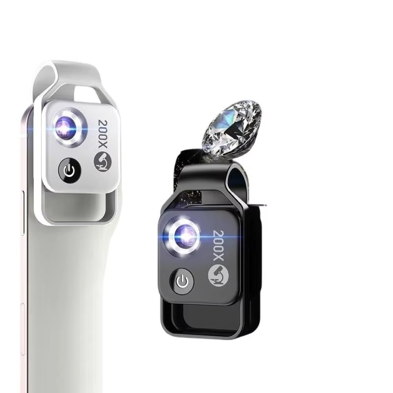 High Power 200X Phone Microscope Lens with Clip