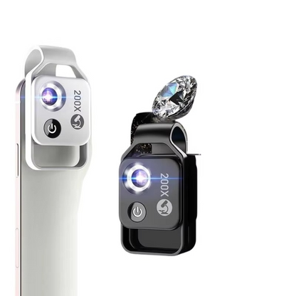High Power 200X Phone Microscope Lens with Clip