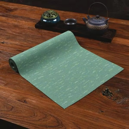 Elegant Waterproof Table Runner Green Leaf Tea Table Mat