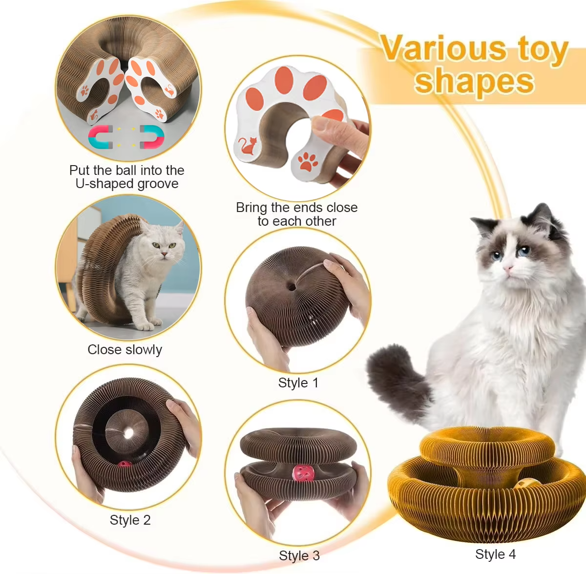 Fun Cat Scratcher Tower with Toy and Climbing Post