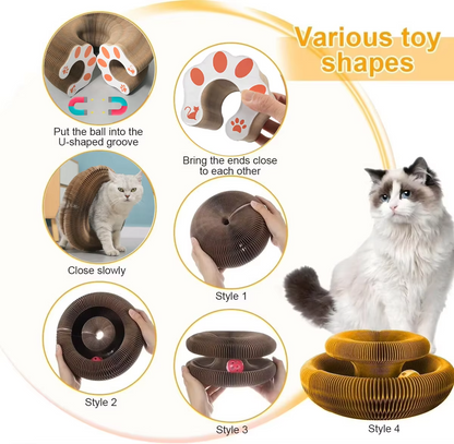 Fun Cat Scratcher Tower with Toy and Climbing Post