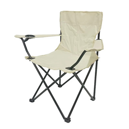 Compact Collapsible Camping Chair with Arms and Drink Holder