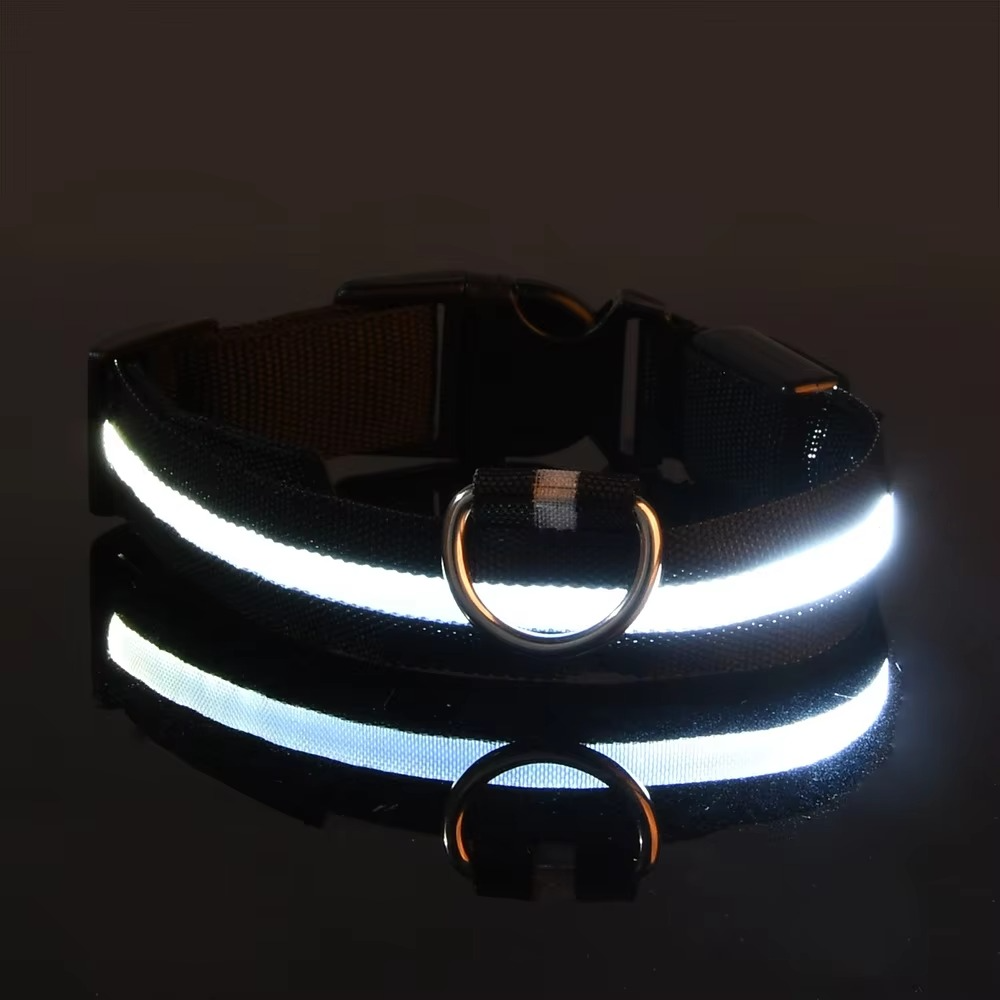 Bright Night Dog Leash with Reflective Safety Strip