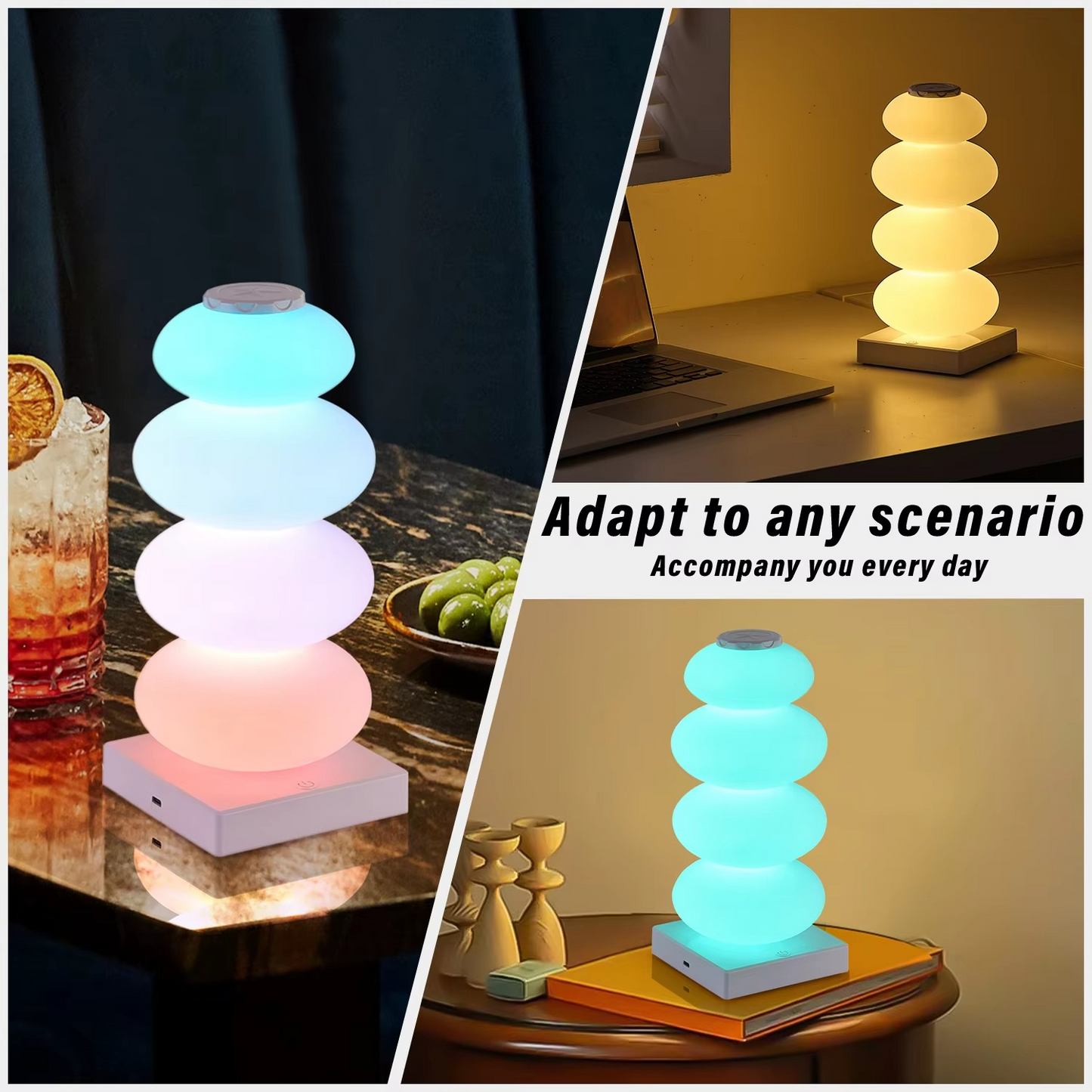 Slim RGB Nightstand Lamp with Touch Sensor