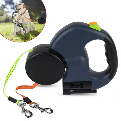 Hands-Free Dog Leash with LED Light and Poop Bag Holder - Hehif