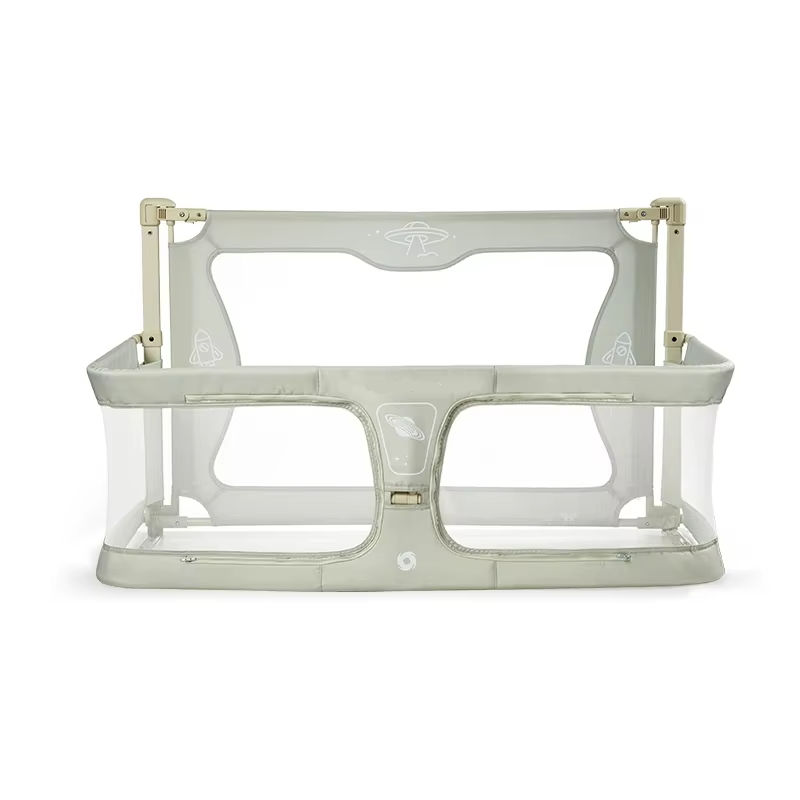 Compact Collapsible Baby Bed with Secure Sides and Airy Mesh - Hehif