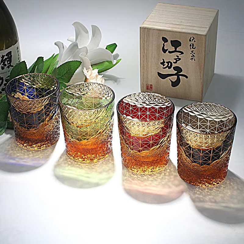 Luxury Cut Crystal Whiskey Glasses Set