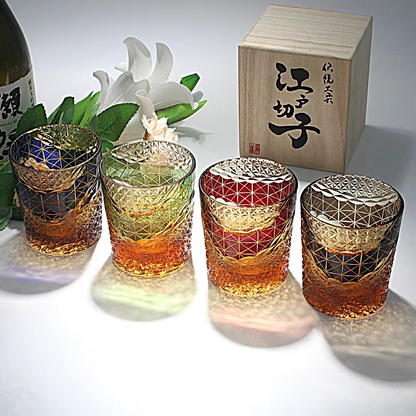 Luxury Cut Crystal Whiskey Glasses Set