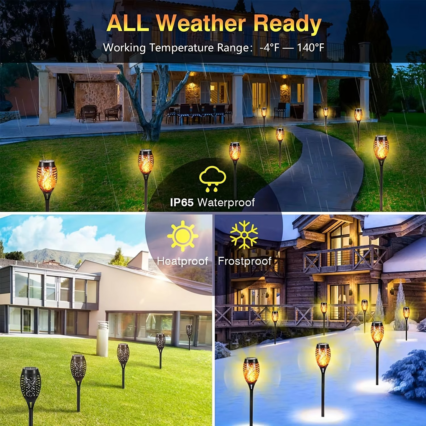 Warm Outdoor Solar Lantern for Patio & Walkways