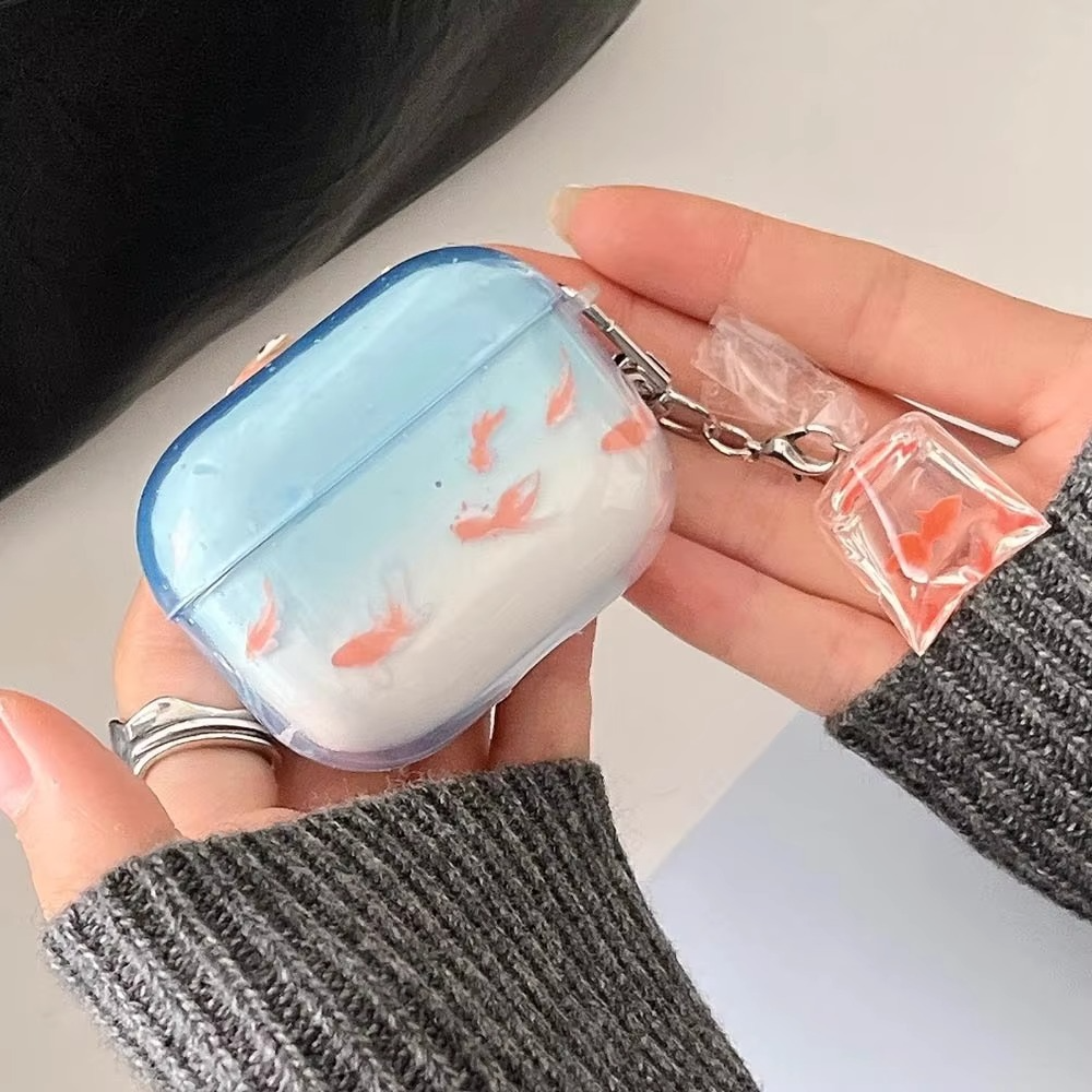 Colorful Ocean Fish AirPods Cover with Keychain