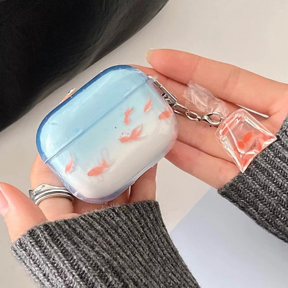 Colorful Ocean Fish AirPods Cover with Keychain