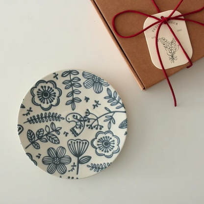 Vibrant Floral Pattern Porcelain Dinner Plate 6.7 Inch