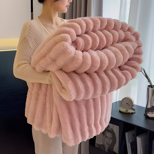 Cozy Faux Fur Soft Throw Blanket - Hehif