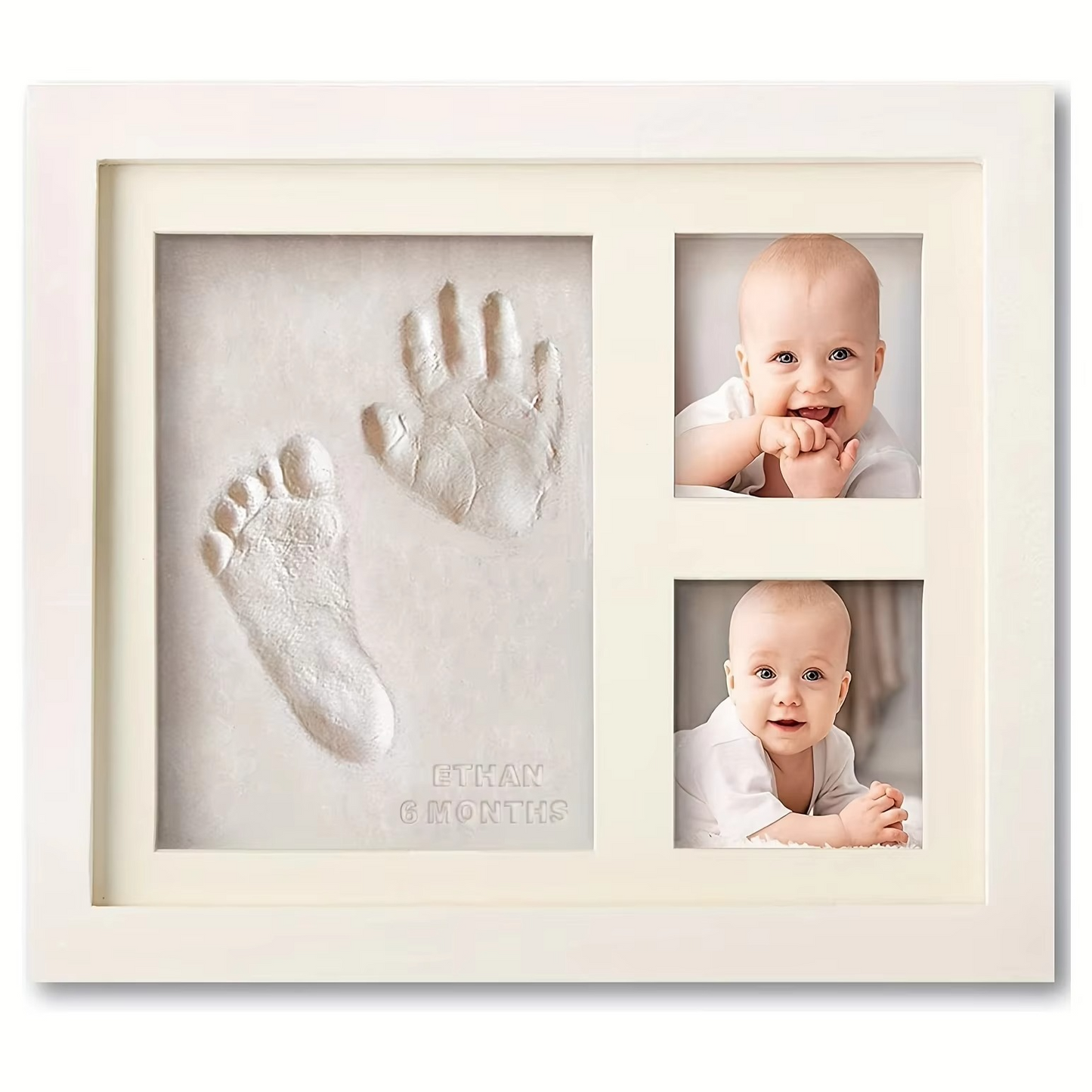 Personalized Baby Footprint Picture Frame with Clay Impressions - Hehif