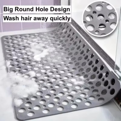 Anti-Slip Bathroom Shower Mat with Suction Cups and Drainage
