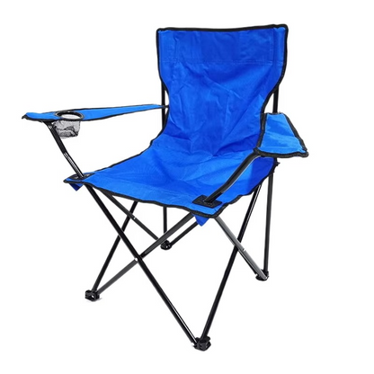 Compact Collapsible Camping Chair with Arms and Drink Holder