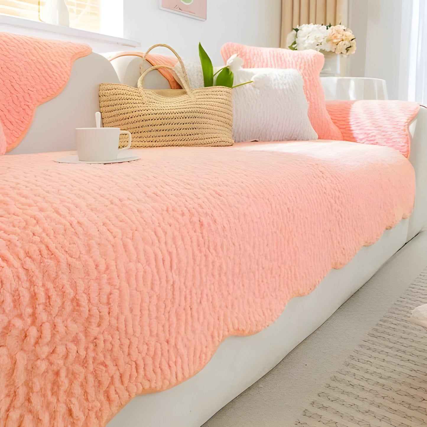 Plush Fuzzy Sofa Throw for Cold Weather Comfort