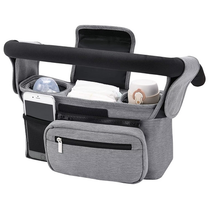 Spacious Baby Stroller Storage Bag with Pockets and Cups