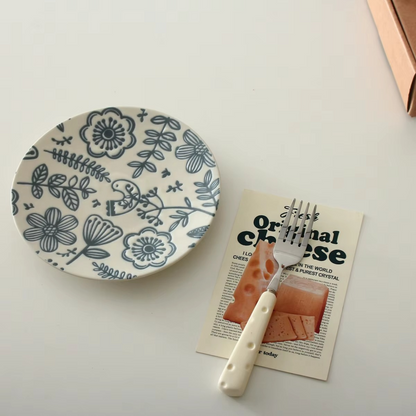 Vibrant Floral Pattern Porcelain Dinner Plate 6.7 Inch