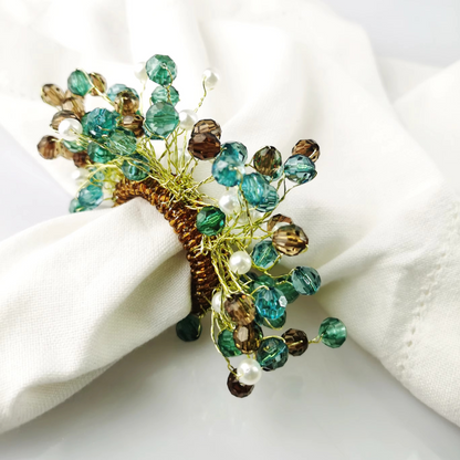 Vibrant Beaded Napkin Holders Set of 4