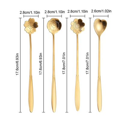 4 Piece Silverware Spoon Set Stainless Steel Flatware