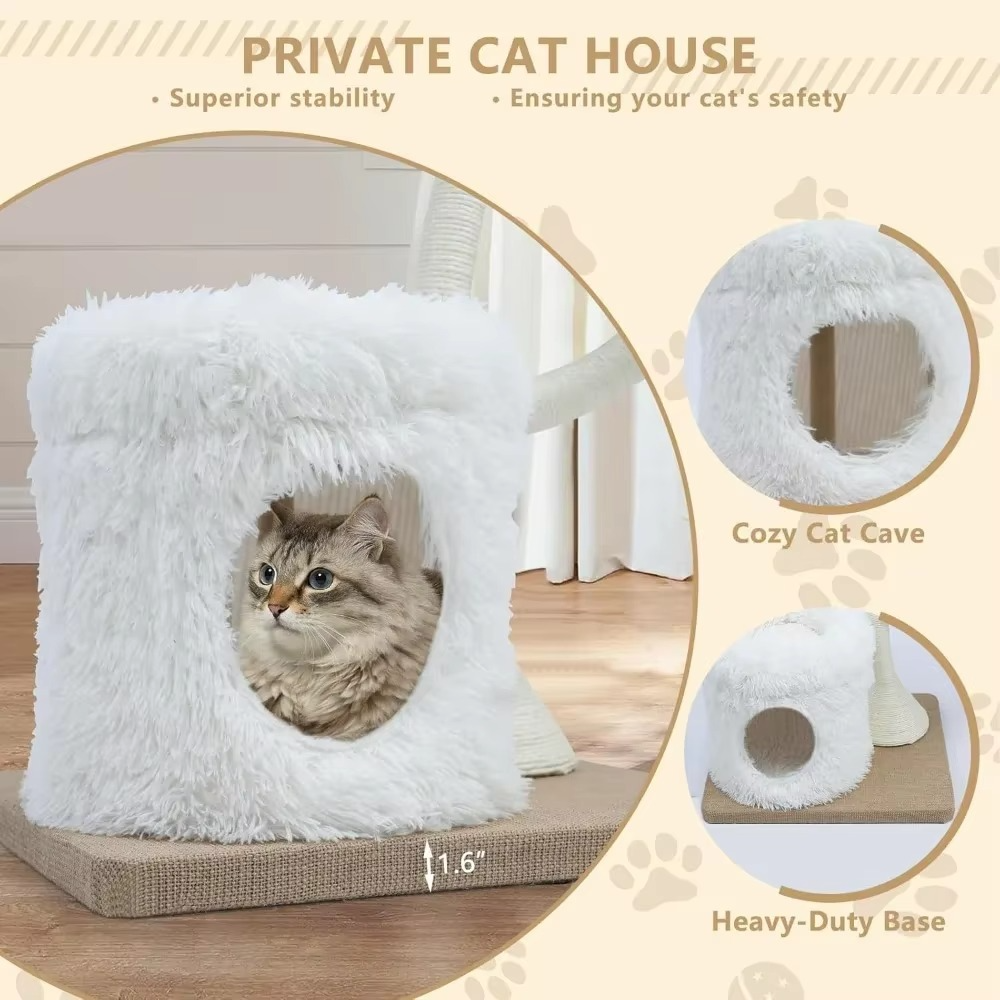 Tall Cat Tree with Scratching Posts and Cozy Perches