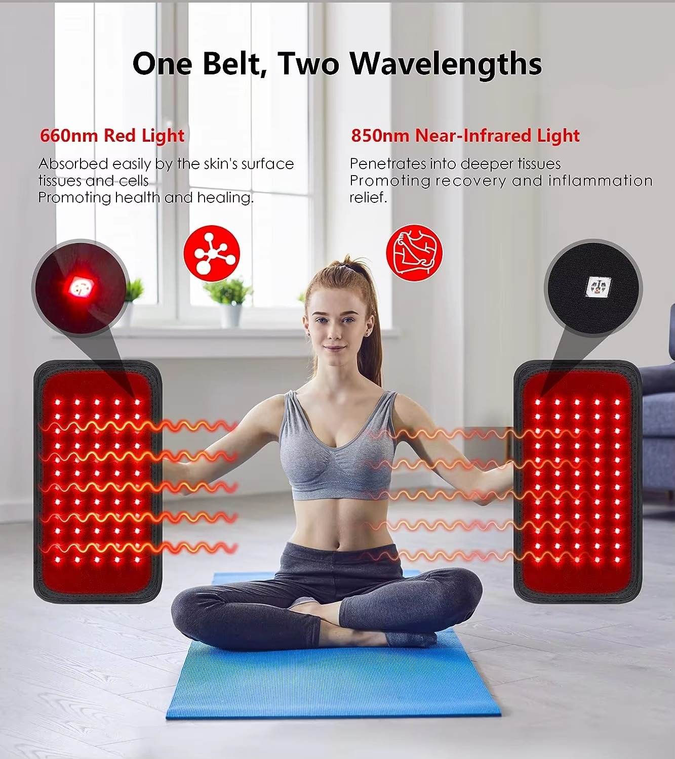 Slimming Heat Therapy Belt with 60 LED Lights