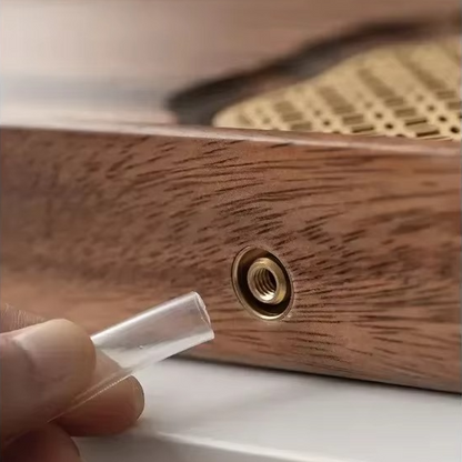 Elegant Wooden Tea Server with Built-in Drainage System