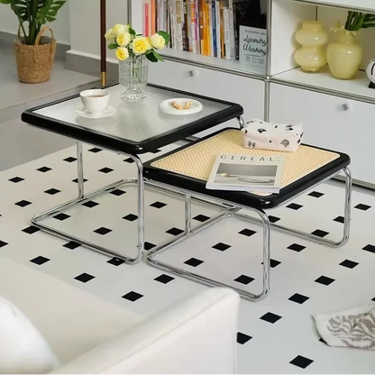 Classic Wicker Coffee Table with Glass Top