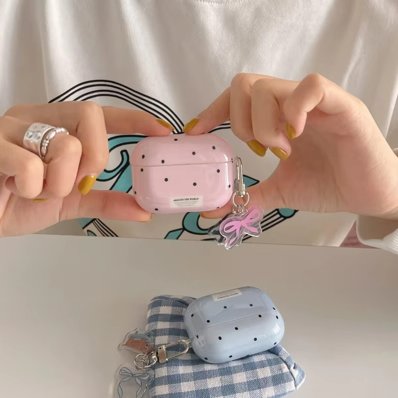 Durable AirPods Cover with Clip, Fun Dot Design