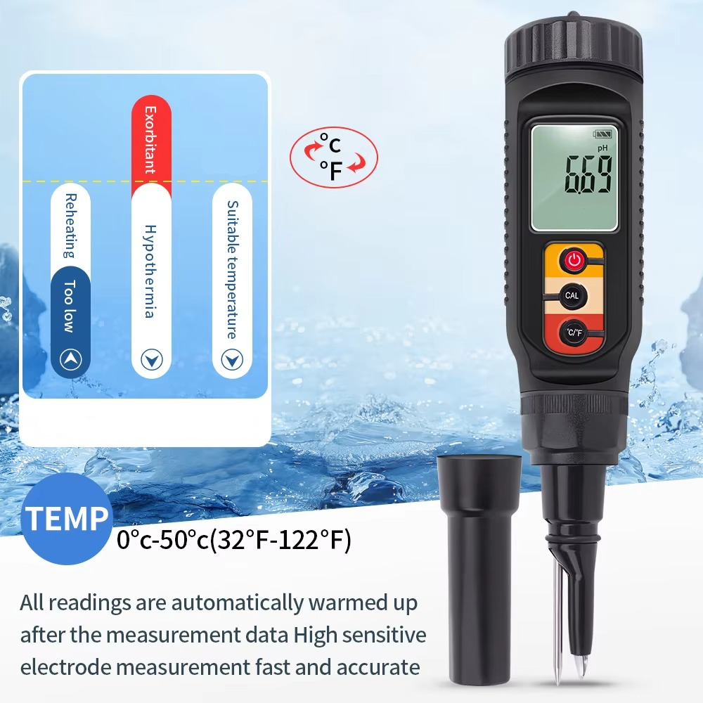 Accurate Food pH and Temp Probe for Cooking and Gardening