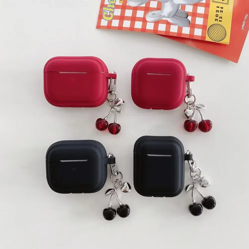 Clear Cover with Cute Cherry Charm for AirPods