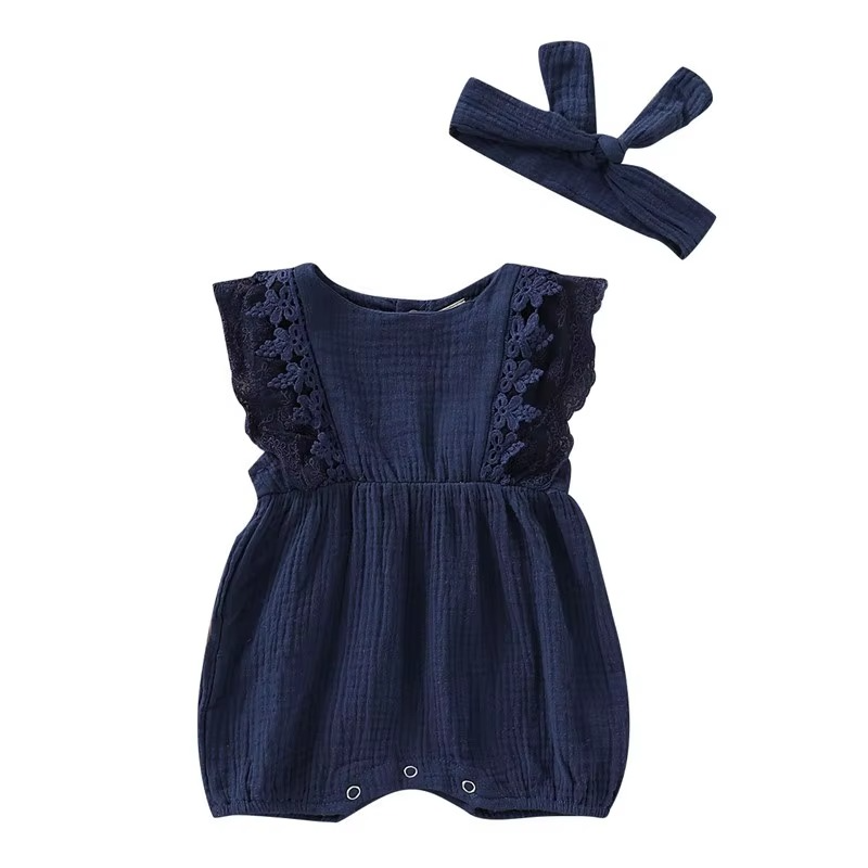 Baby Girl Adorable Romper and Hairband Set