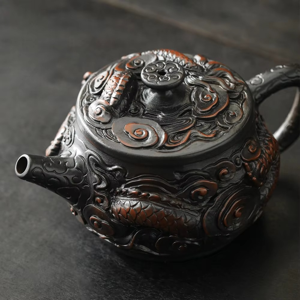 Colorful Ceramic Dragon Tea Infuser Pot