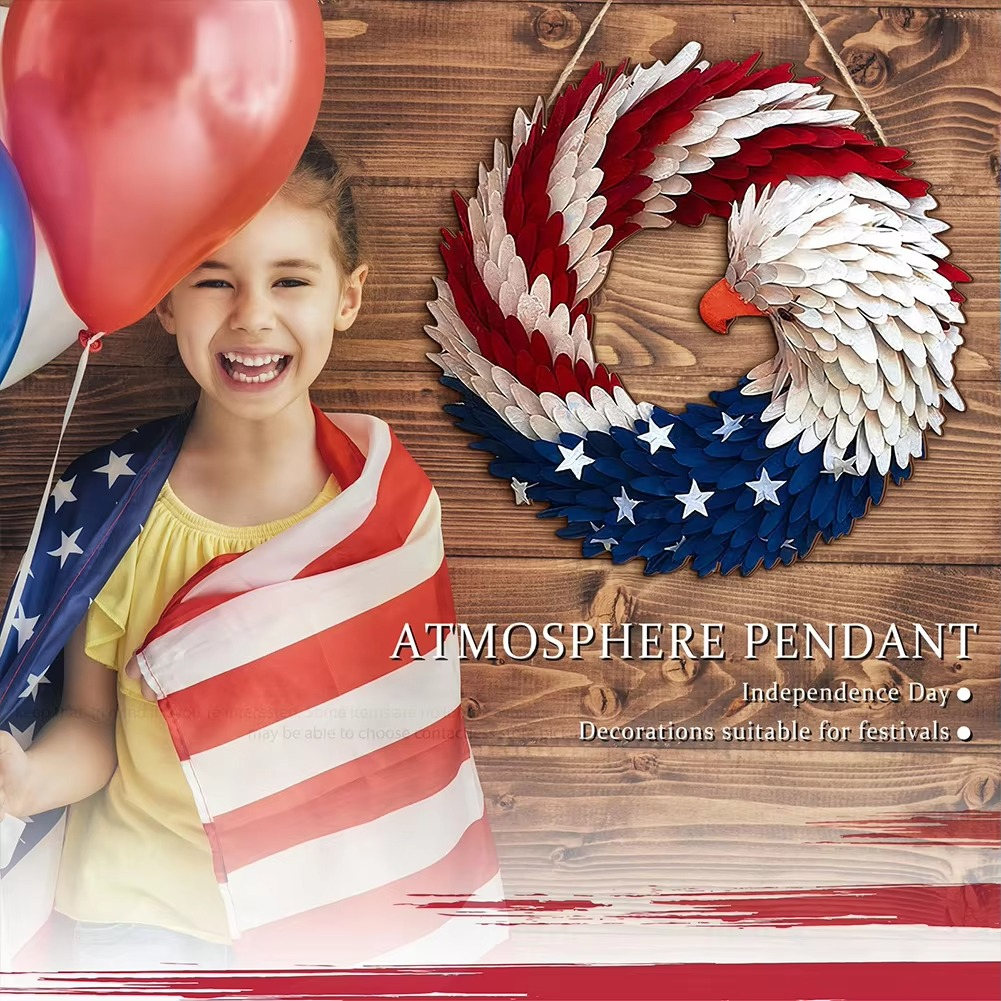 Red White Blue Star Wreath for 4th of July